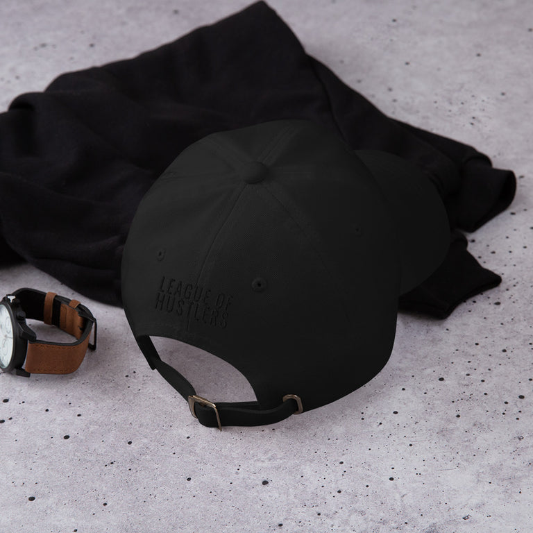 Black Dad Hat with League of Hustlers LH Logo for Entrepreneurs