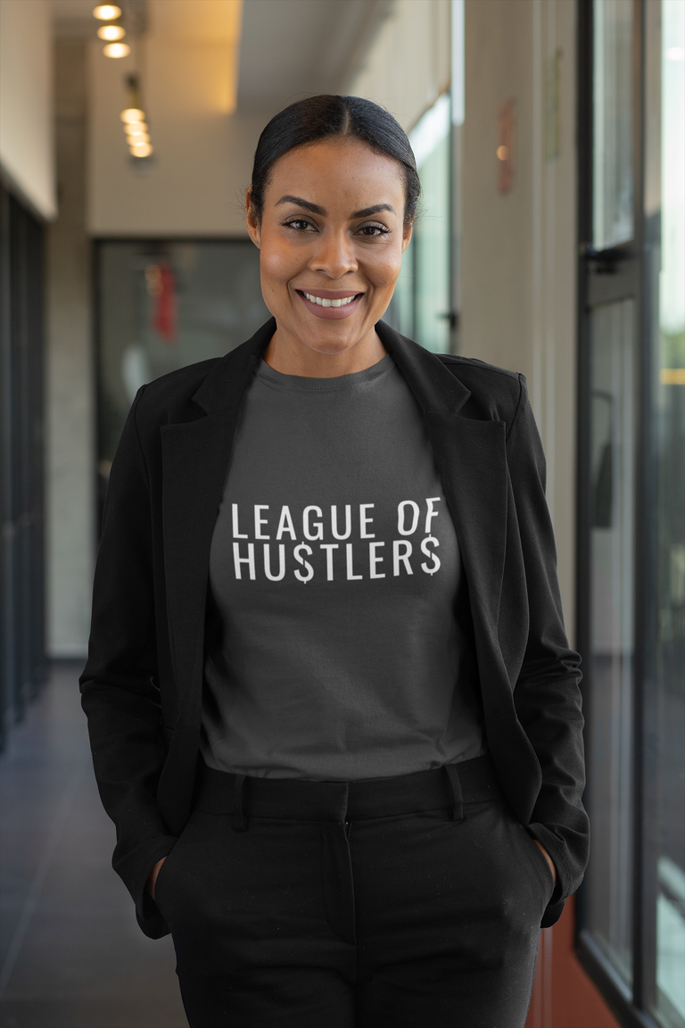 Make a Statement with Our Signature Black League of Hustlers Shirt | Perfect for Entrepreneurs